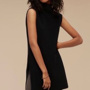 Aritzia’s Wilfred Durandal sleeveless funnel sweater with side slits Black Size